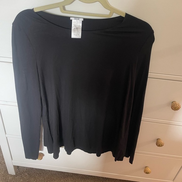 Wolford Black Long Sleeve Scoop Neck Top - Picture 2 of 6